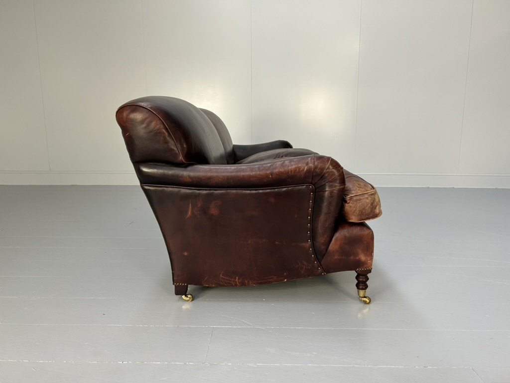 George Smith "Signature" 2.5-Seat Sofa - In Oxblood Leather - Image 4