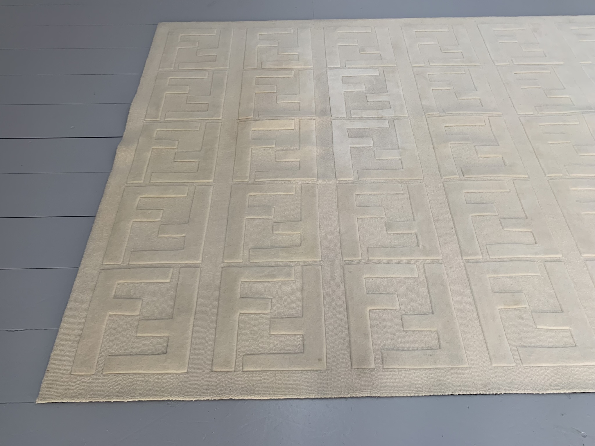 Fendi Casa "Motif" Square Rug - In Ivory Wool - Image 4