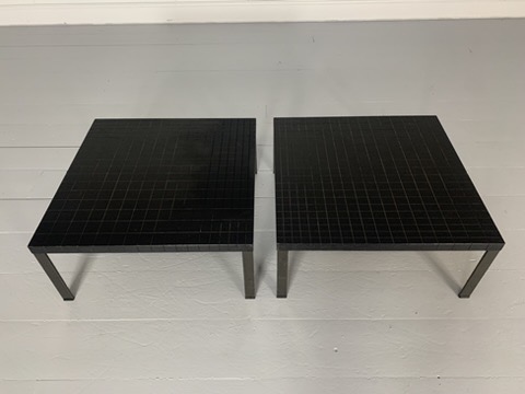 Pair of Poltrona Frau "Geometrie" Coffee Sofa Side Tables - In Wenge - Image 5