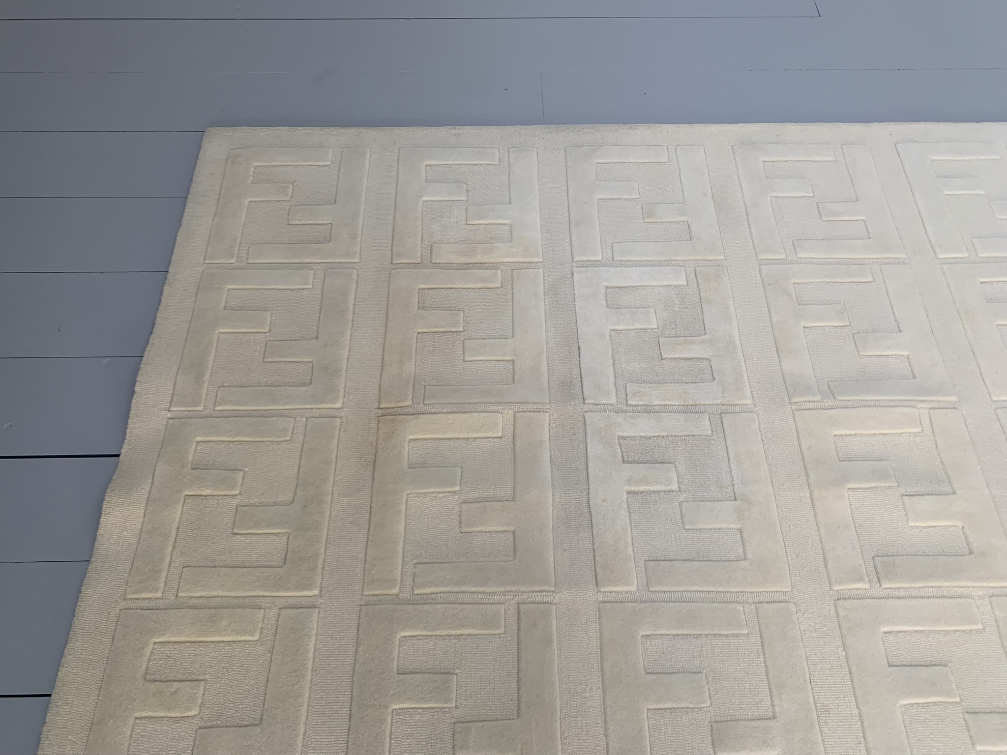 Fendi Casa "Motif" Square Rug - In Ivory Wool - Image 6