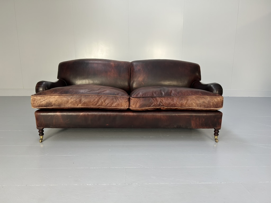 George Smith "Signature" 2.5-Seat Sofa - In Oxblood Leather