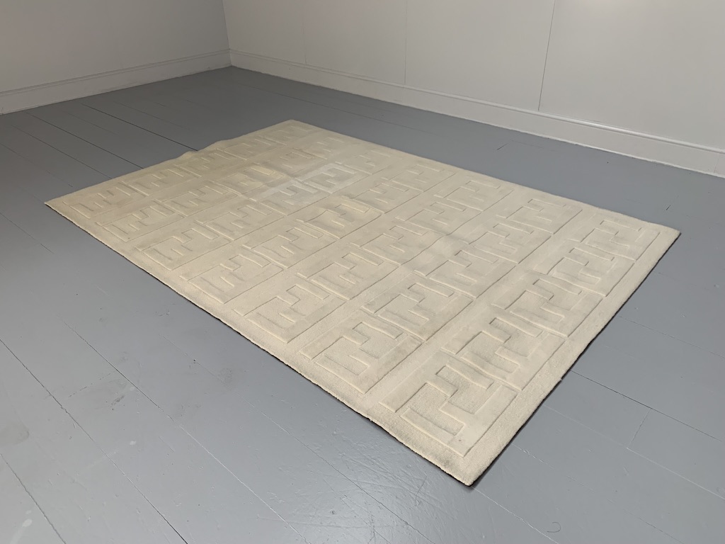 Fendi Casa "Motif" Square Rug - In Ivory Wool