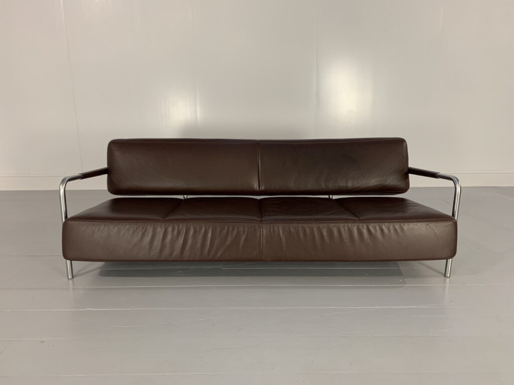 Vitra "Visavis" 3-Seat Sofa - In Dark-Brown Leather