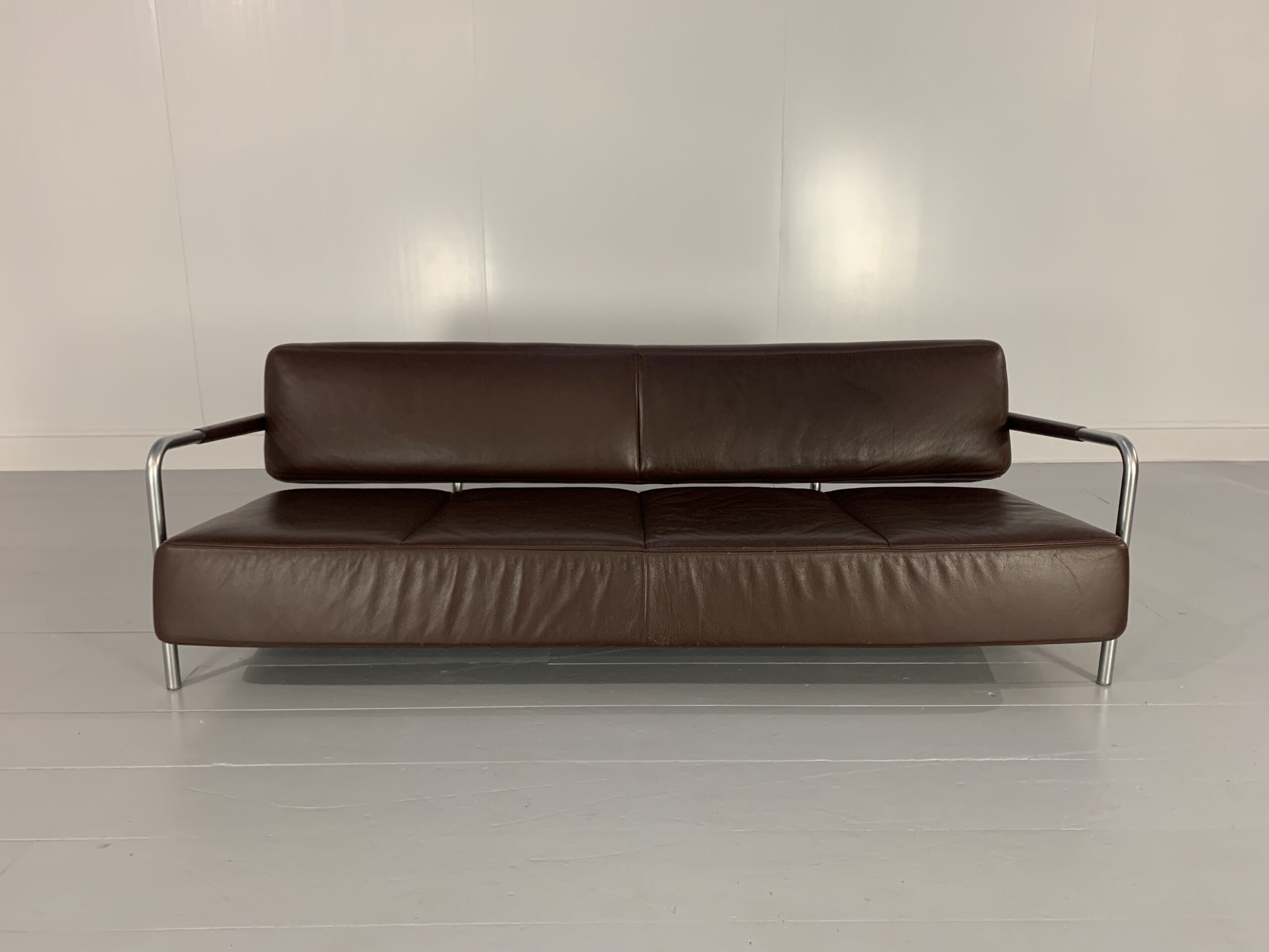 Vitra "Visavis" 3-Seat Sofa - In Dark-Brown Leather