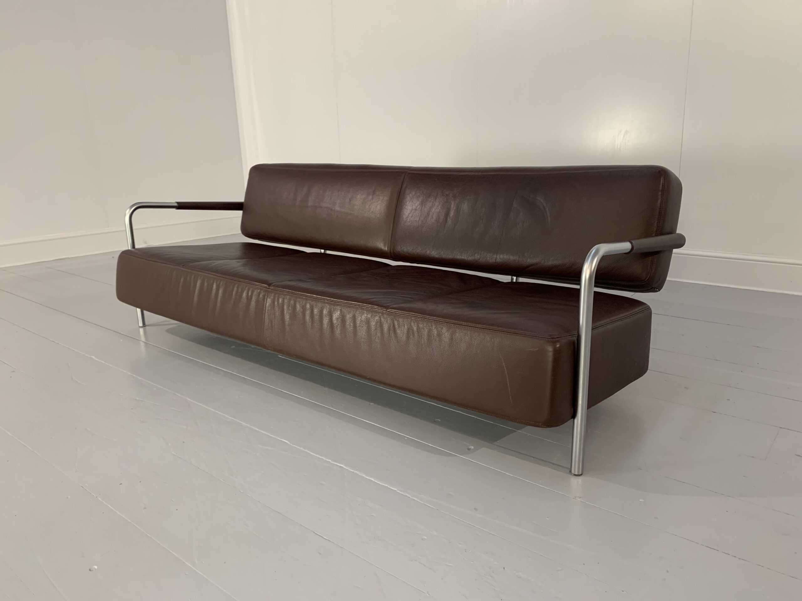 Vitra "Visavis" 3-Seat Sofa - In Dark-Brown Leather - Image 6