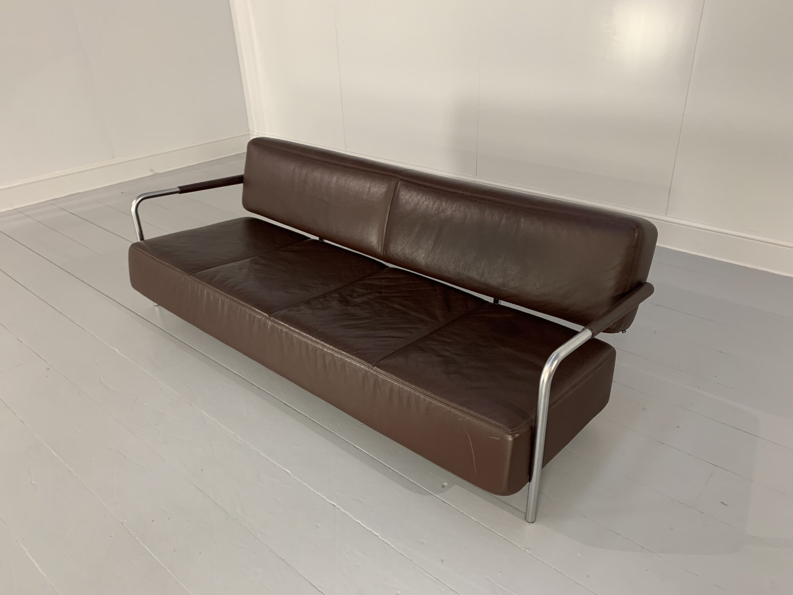 Vitra "Visavis" 3-Seat Sofa - In Dark-Brown Leather - Image 10