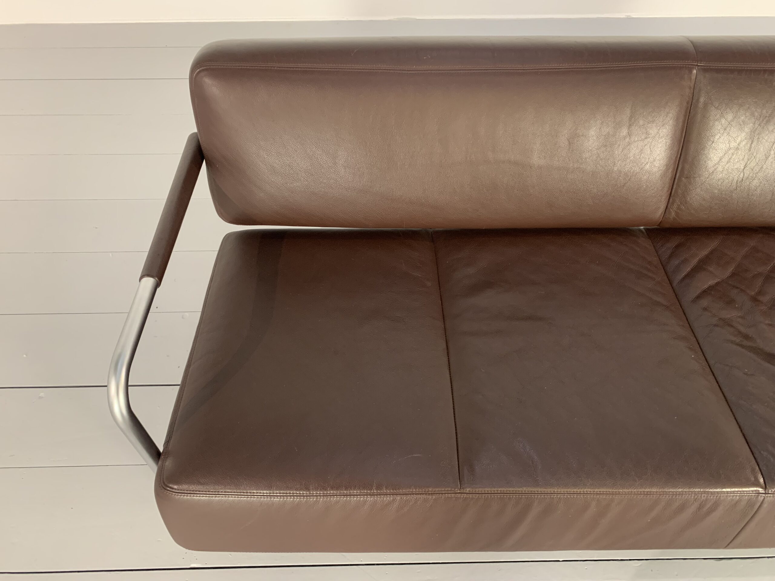 Vitra "Visavis" 3-Seat Sofa - In Dark-Brown Leather - Image 11