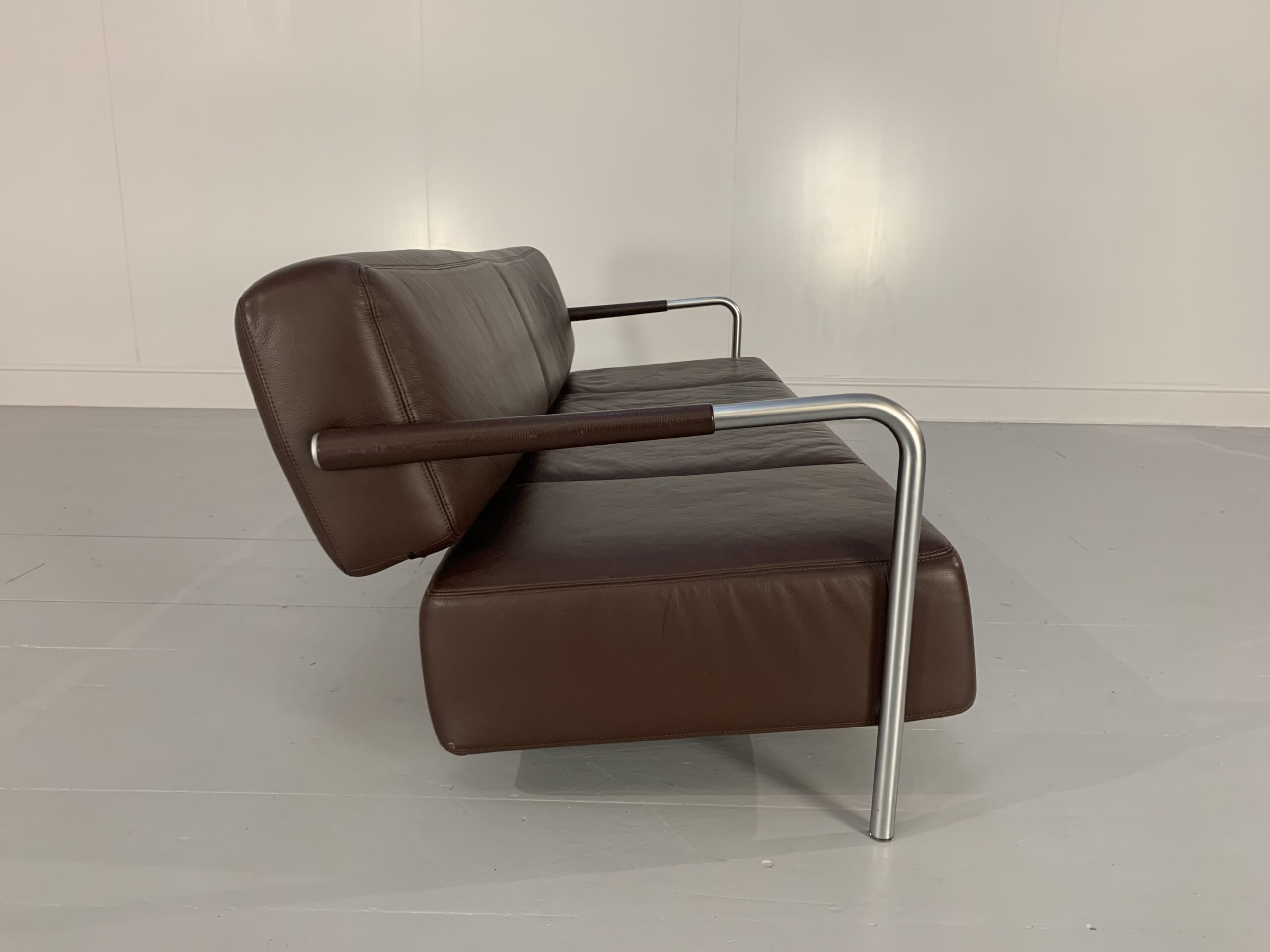 Vitra "Visavis" 3-Seat Sofa - In Dark-Brown Leather - Image 4