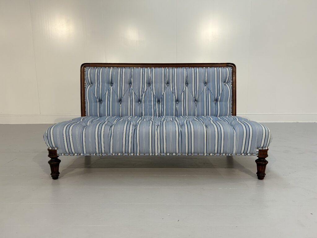 Ralph Lauren "Clivedon" Tufted Sofa - In Blue Stripe Fabric