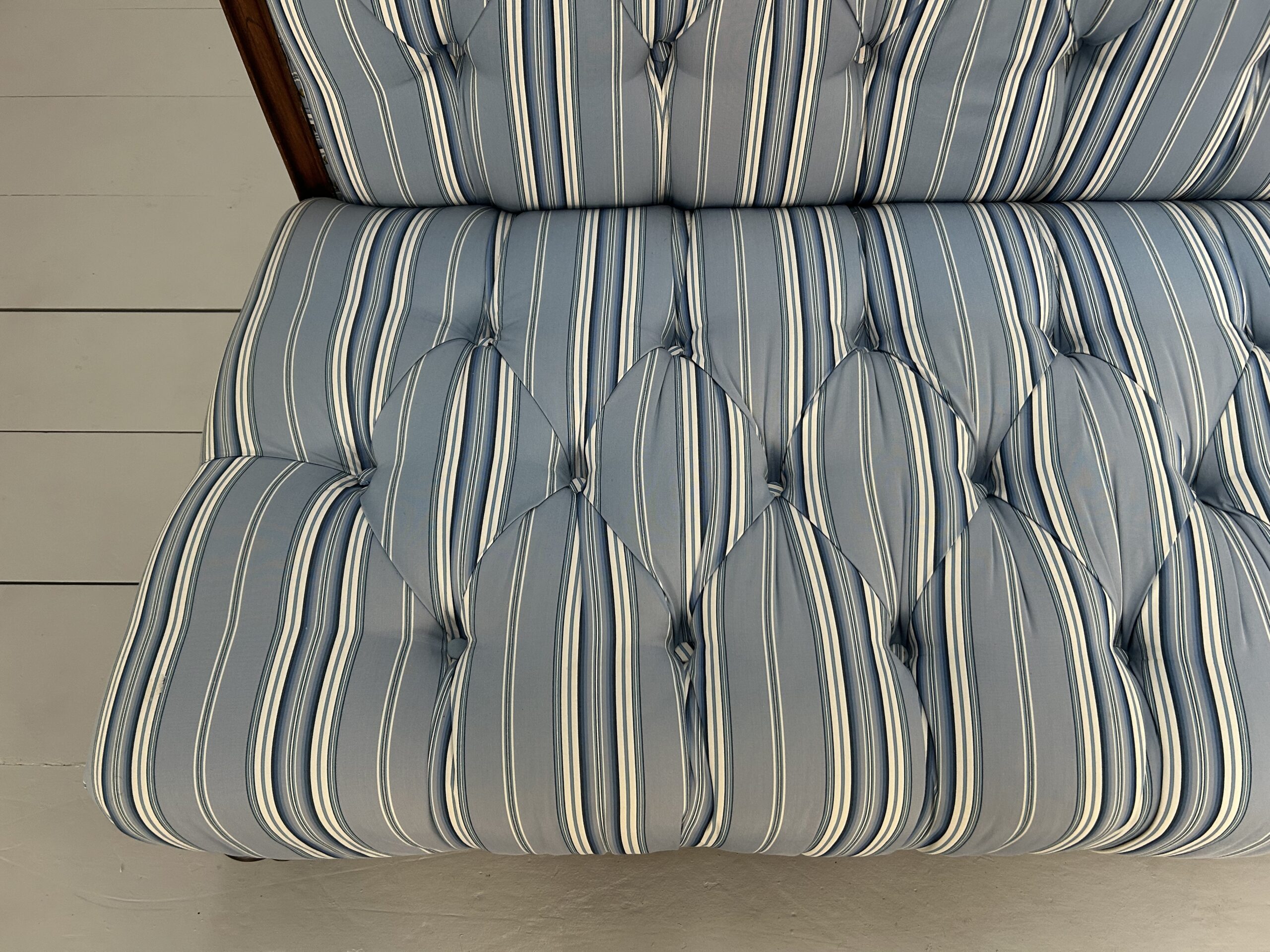 Ralph Lauren "Clivedon" Tufted Sofa - In Blue Stripe Fabric - Image 12