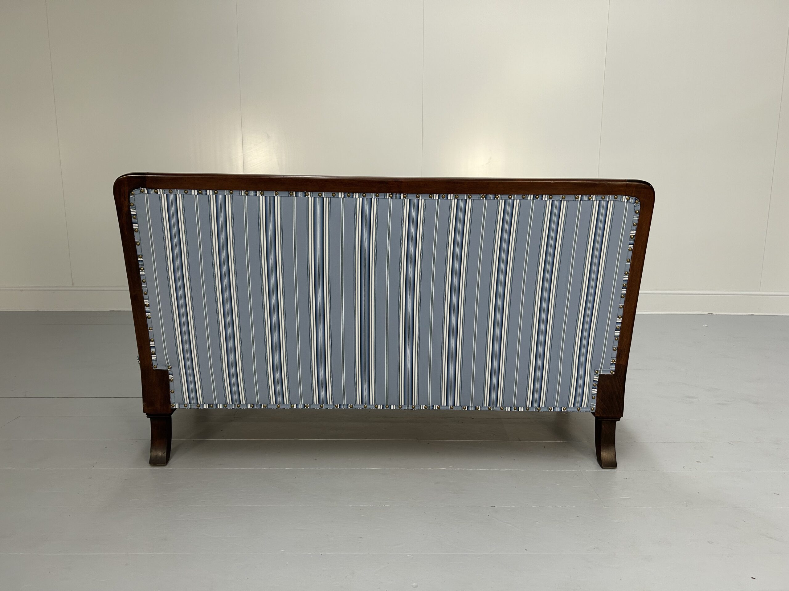 Ralph Lauren "Clivedon" Tufted Sofa - In Blue Stripe Fabric - Image 3