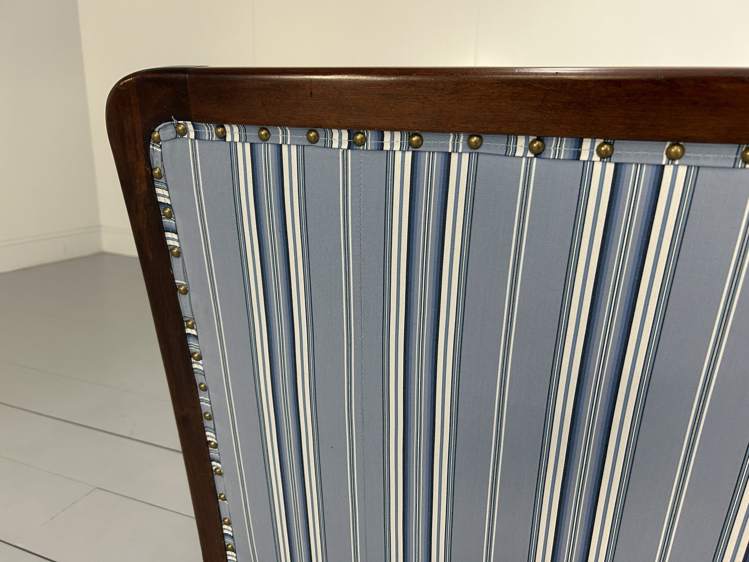 Ralph Lauren "Clivedon" Tufted Sofa - In Blue Stripe Fabric - Image 14