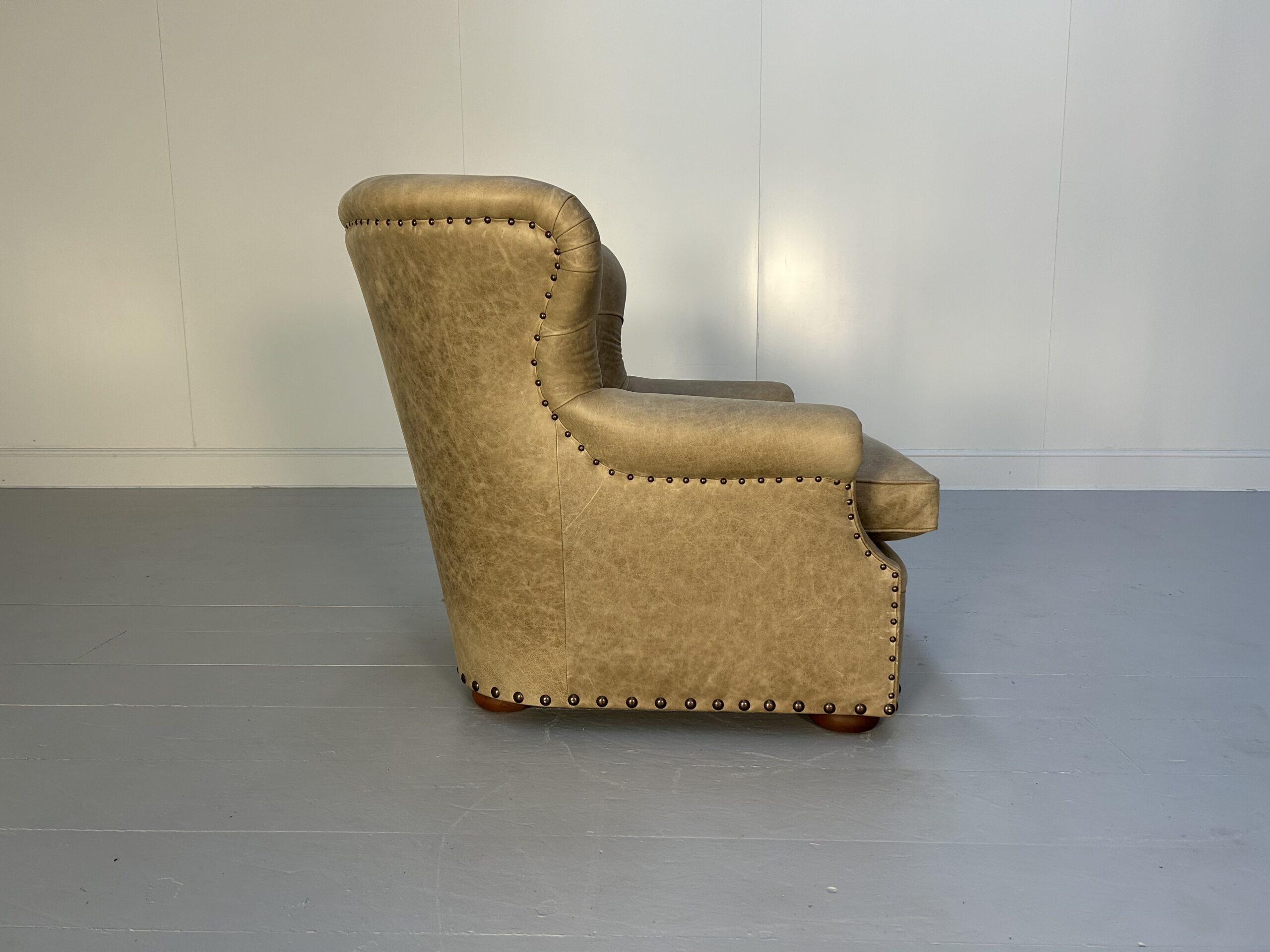 Ralph Lauren "Writers" Inspired Armchair & Ottoman - In Vintaged Walnut Leather - Image 7