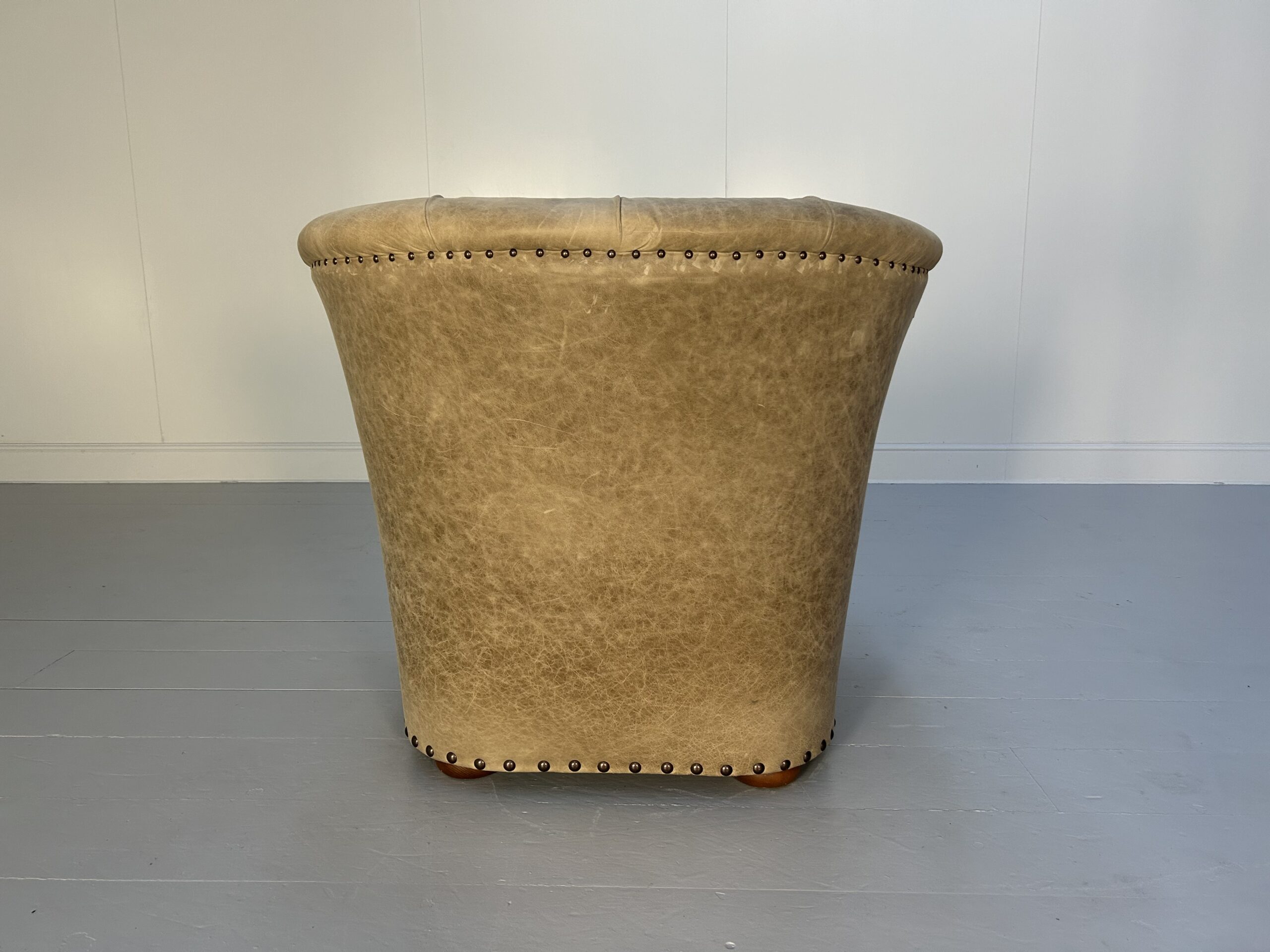 Pair of Ralph Lauren "Writers" Inspired Armchairs & Ottomans - In Vintaged Walnut Leather - Image 10