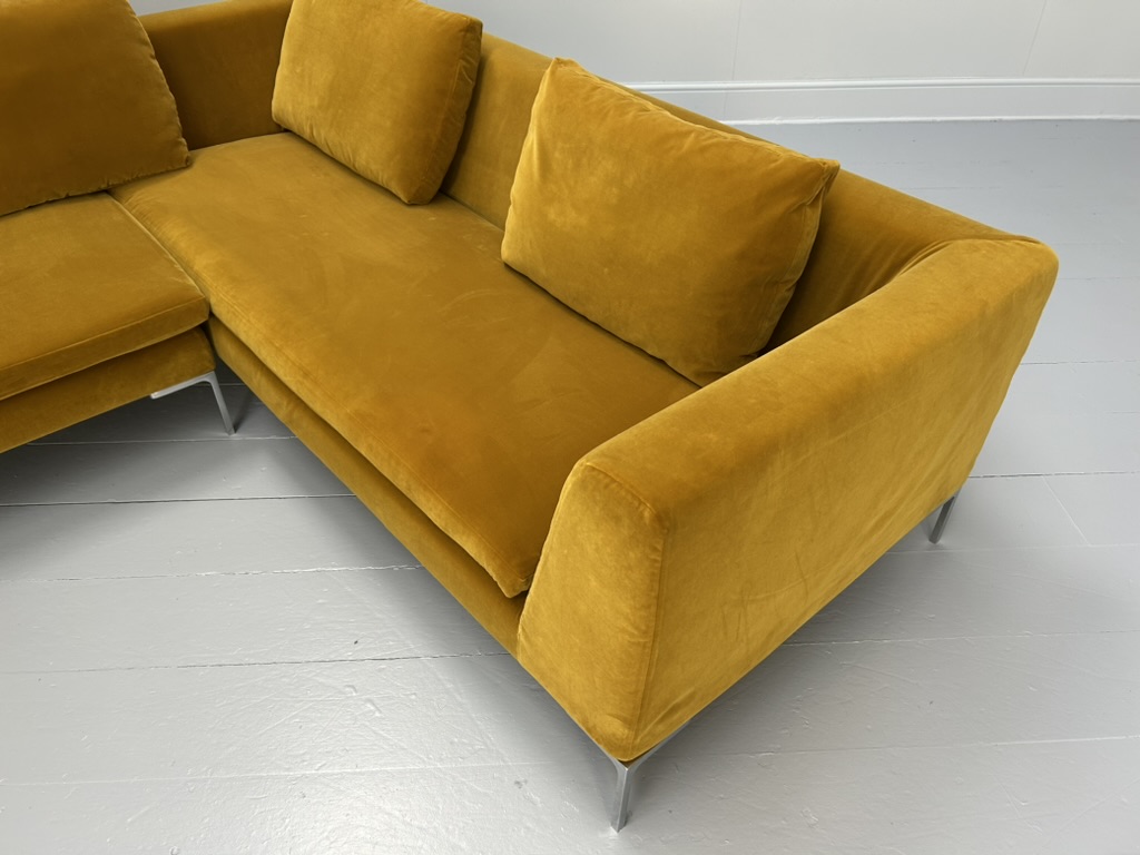 B&B Italia "Charles" L-Shape Sofa - In Mustard Yellow Velvet - RRP £12,000 - Image 7