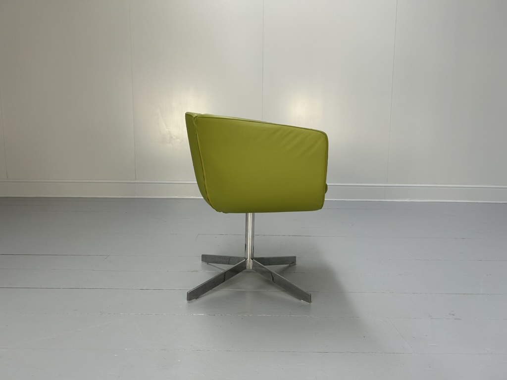 Pair of B&B Italia "Tulip Sixty" Armchairs - In Lime Green "Gamma" Leather - Image 7