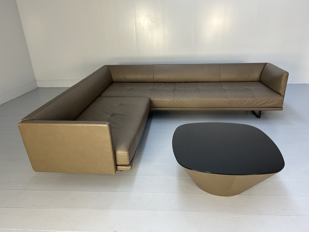 Walter Knoll "Prime Time 490" L-Shape Sofa & "Ameo" Table - In Clay "Safari" Leather - Image 5