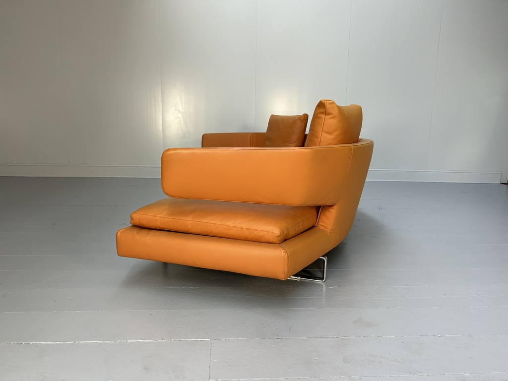 B&B Italia "Arne" 4-Seat Curved Sofa - In Orange "Gamma" Leather - Image 7