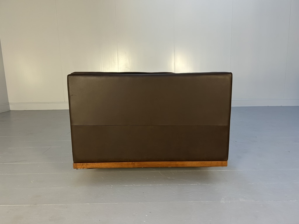 David Linley "Lizard" 2 Sofa & Low Table Suite - In Brown Leather, Velvet & Walnut - Image 10