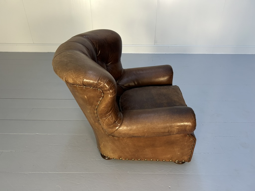 Ralph Lauren "Writers" Armchair & Ottoman - In Vintage Brown Leather - Image 11