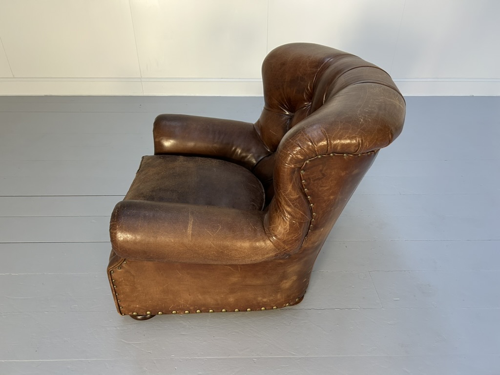 Ralph Lauren "Writers" Armchair & Ottoman - In Vintage Brown Leather - Image 12