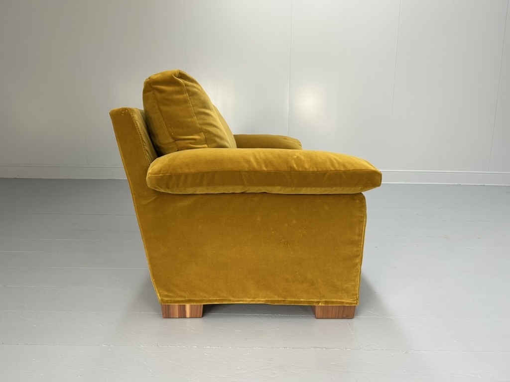 Flexform "Cushion-Arm" 2.5-Seat Sofa & Armchair - In Mustard Gold Velvet - Image 7