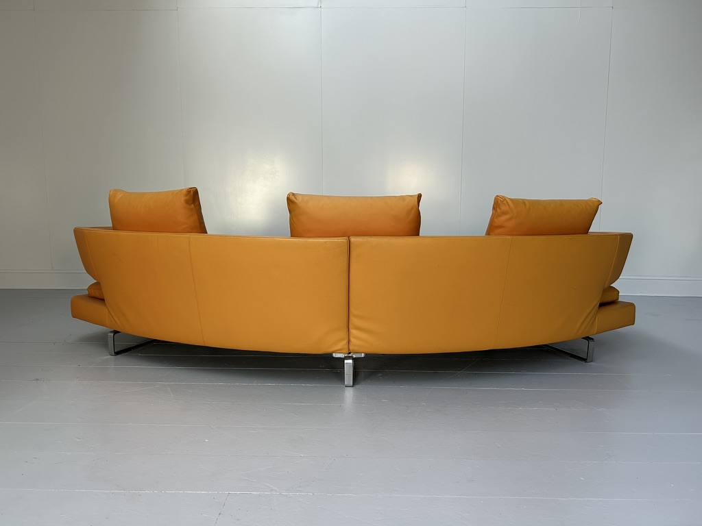 B&B Italia "Arne" 4-Seat Curved Sofa - In Orange "Gamma" Leather - Image 6