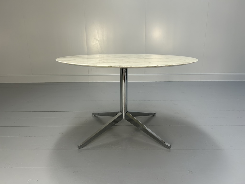 Knoll Studio "Florence Knoll" Round Desk Dining Table - In "Carrara" Marble - RRP £7500