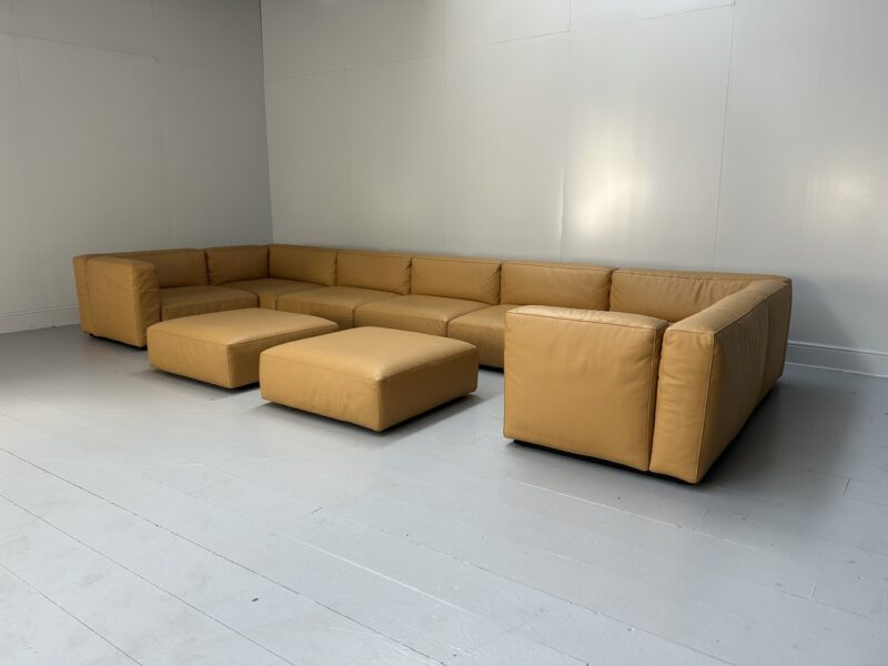 Cassina "271 Mex Cube" 10-Seat Sectional Sofa - In "Cat Z" Brown Leather