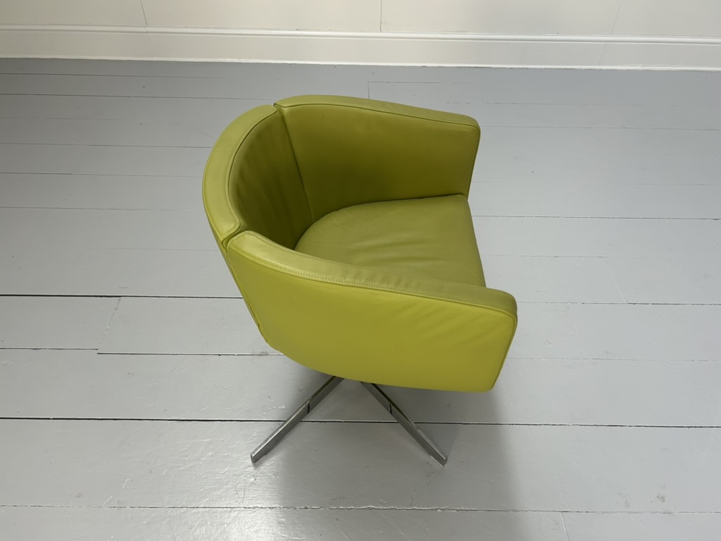 Pair of B&B Italia "Tulip Sixty" Armchairs - In Lime Green "Gamma" Leather - Image 10