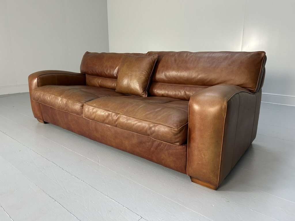 Pair of Duresta "Panther" 2.5-Seat Sofas - In Antiqued Brown "Niven" Leather - Image 5