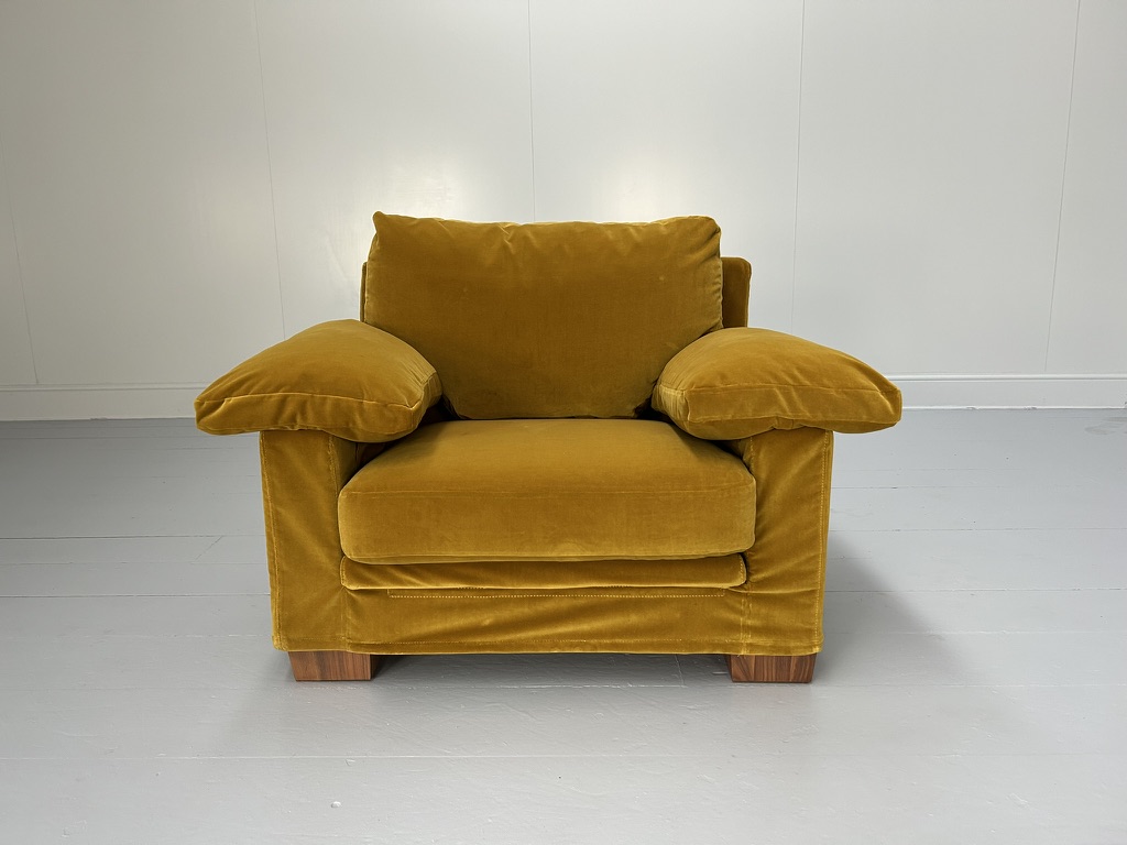 Flexform "Cushion-Arm" 2.5-Seat Sofa & Armchair - In Mustard Gold Velvet - Image 15