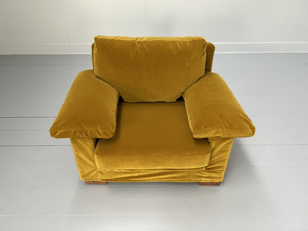 Flexform "Cushion-Arm" 2.5-Seat Sofa & Armchair - In Mustard Gold Velvet - Image 20