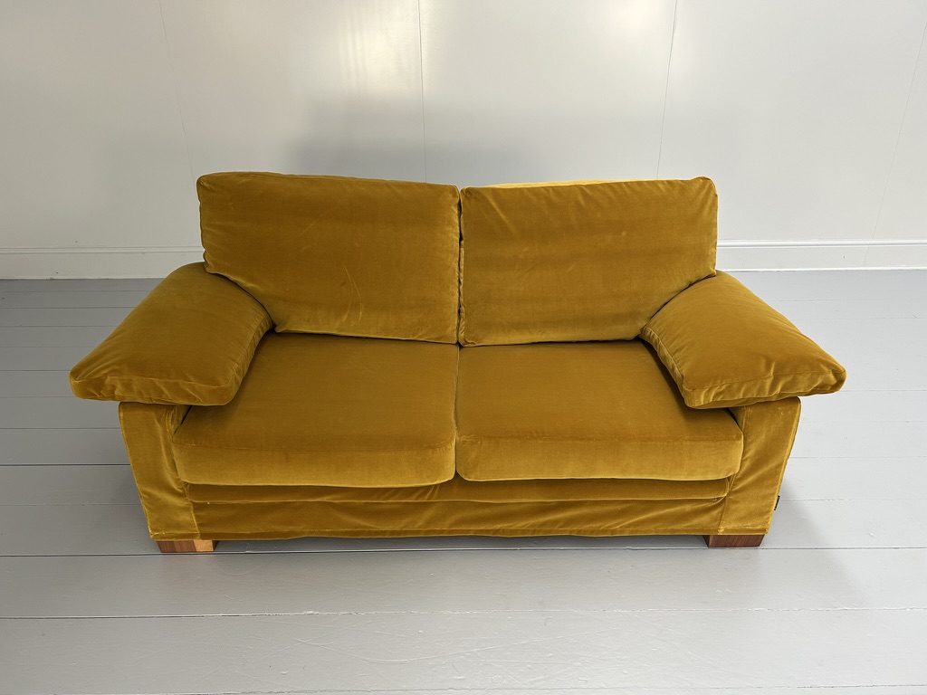 Flexform "Cushion-Arm" 2.5-Seat Sofa & Armchair - In Mustard Gold Velvet - Image 9