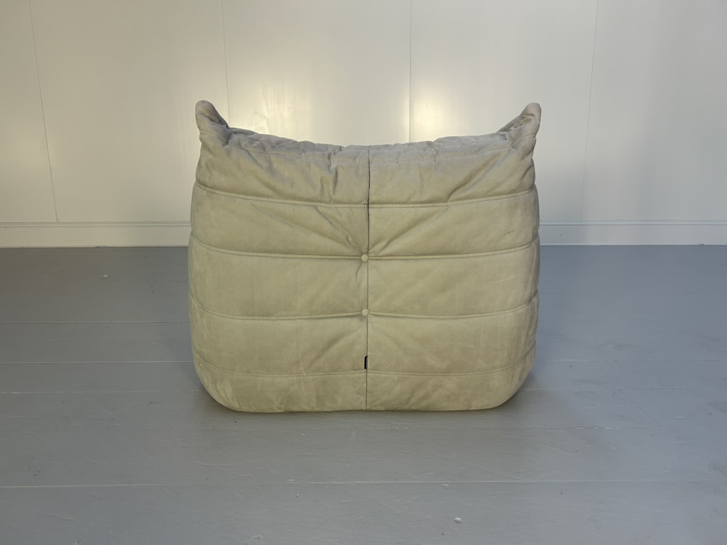 Ligne Roset "Togo" Fireside Chair - In Light Grey Alcantara - Image 3