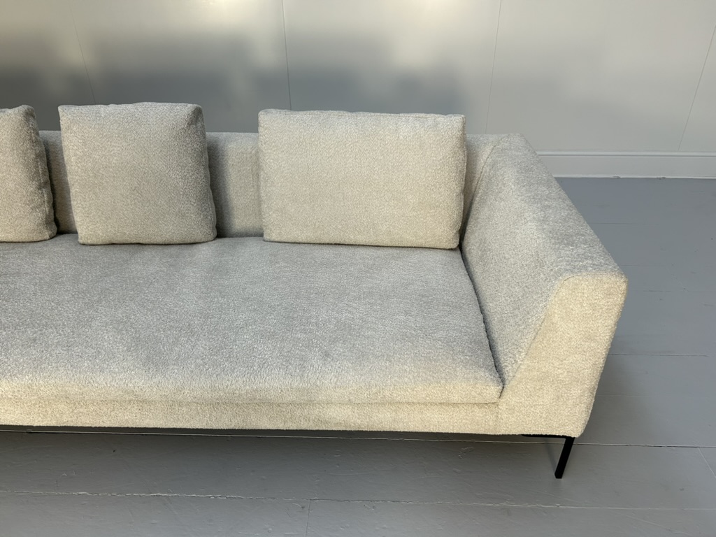 B&B Italia "Charles" L-Shape Sofa - In Pale Grey Boucle - Image 8