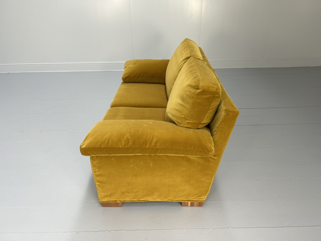 Flexform "Cushion-Arm" 2.5-Seat Sofa & Armchair - In Mustard Gold Velvet - Image 11