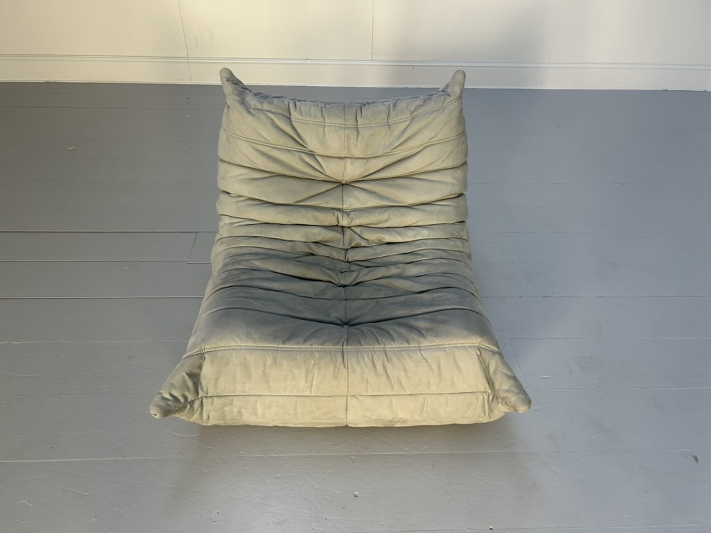 Ligne Roset "Togo" Fireside Chair - In Light Grey Alcantara - Image 7