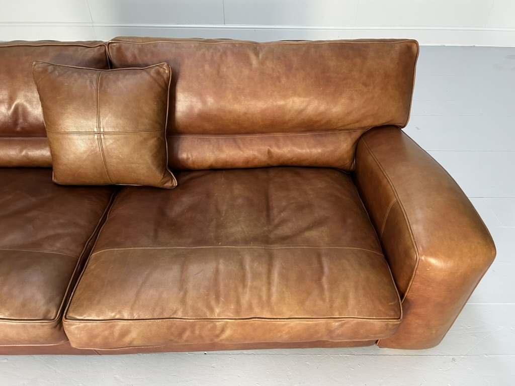 Pair of Duresta "Panther" 2.5-Seat Sofas - In Antiqued Brown "Niven" Leather - Image 14