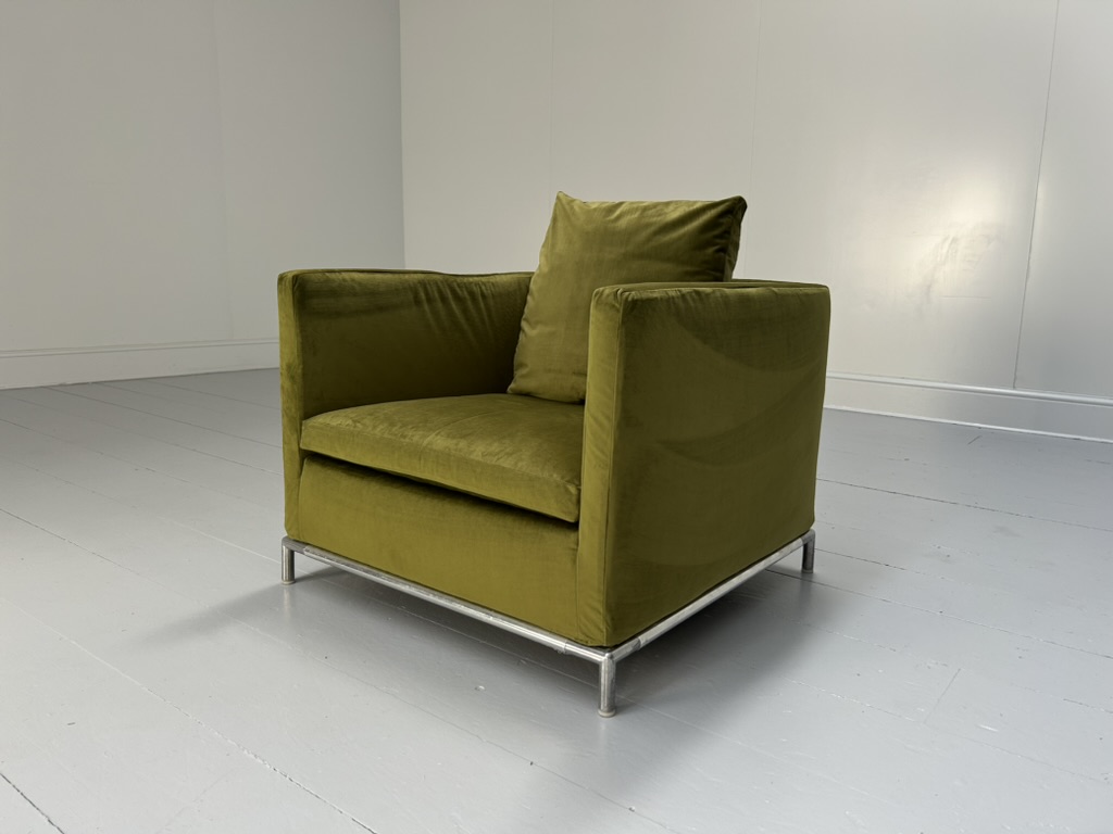 B&B Italia "George" Armchair - In Green Velvet - RRP £3000