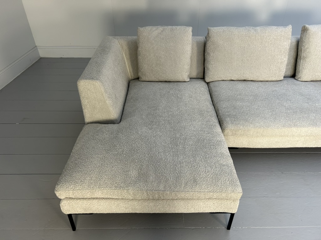 B&B Italia "Charles" L-Shape Sofa - In Pale Grey Boucle - Image 6