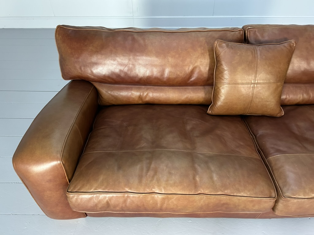 Pair of Duresta "Panther" 2.5-Seat Sofas - In Antiqued Brown "Niven" Leather - Image 13
