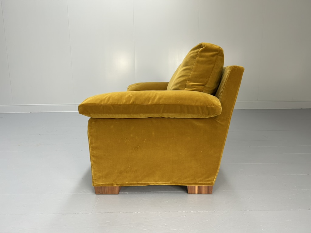 Flexform "Cushion-Arm" 2.5-Seat Sofa & Armchair - In Mustard Gold Velvet - Image 8