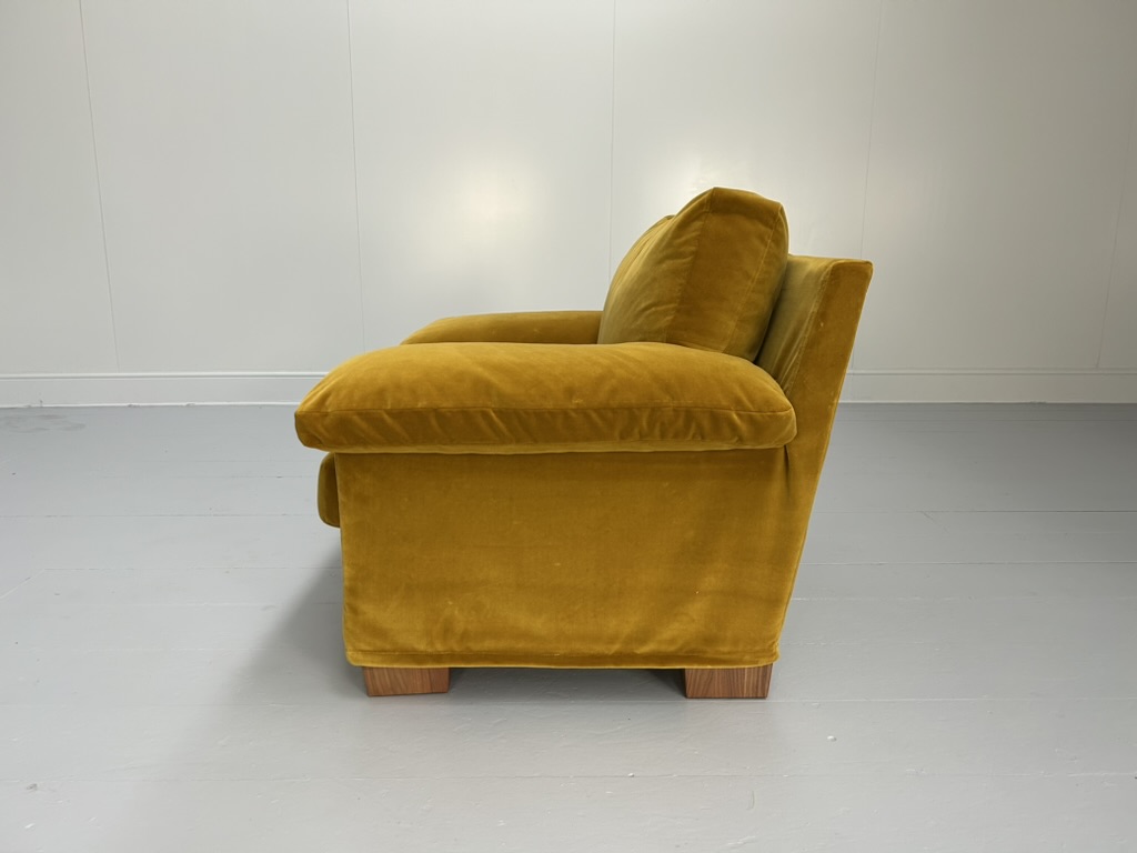 Flexform "Cushion-Arm" 2.5-Seat Sofa & Armchair - In Mustard Gold Velvet - Image 18