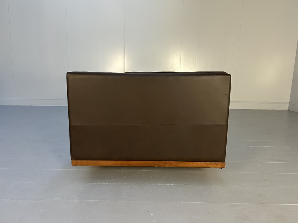 David Linley "Lizard" 2 Sofa & Low Table Suite - In Brown Leather, Velvet & Walnut - Image 9