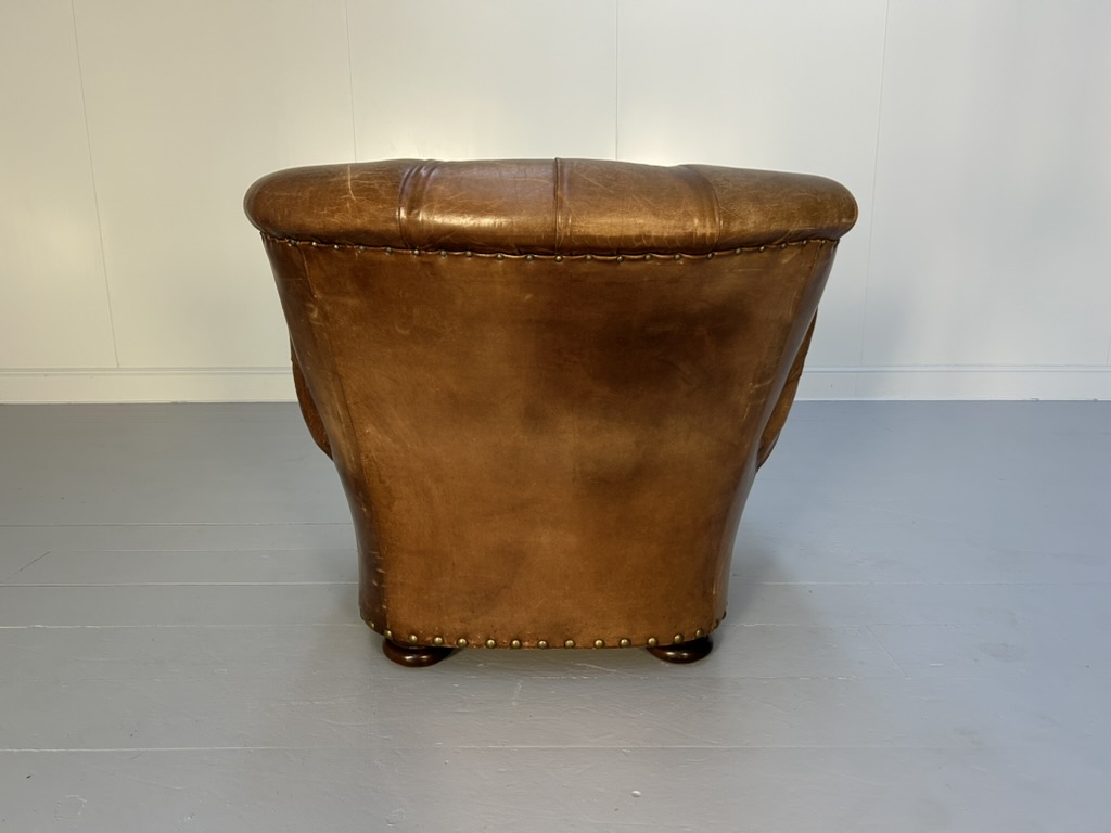 Ralph Lauren "Writers" Armchair & Ottoman - In Vintage Brown Leather - Image 7