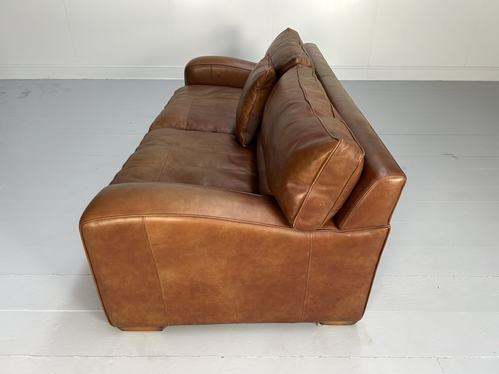 Pair of Duresta "Panther" 2.5-Seat Sofas - In Antiqued Brown "Niven" Leather - Image 12