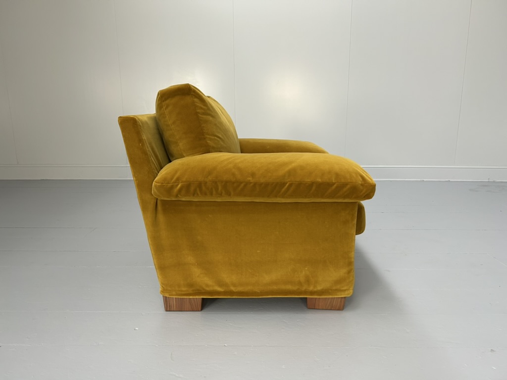 Flexform "Cushion-Arm" 2.5-Seat Sofa & Armchair - In Mustard Gold Velvet - Image 17