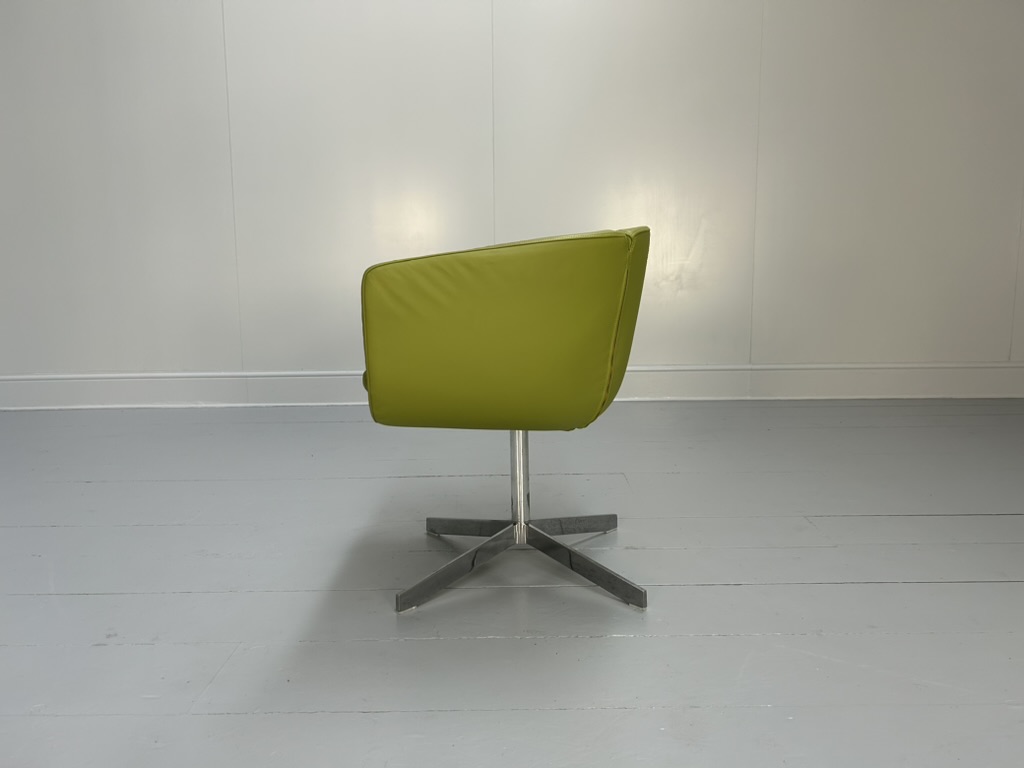 Pair of B&B Italia "Tulip Sixty" Armchairs - In Lime Green "Gamma" Leather - Image 8