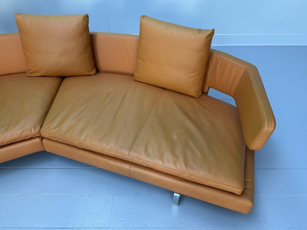 B&B Italia "Arne" 4-Seat Curved Sofa - In Orange "Gamma" Leather - Image 10